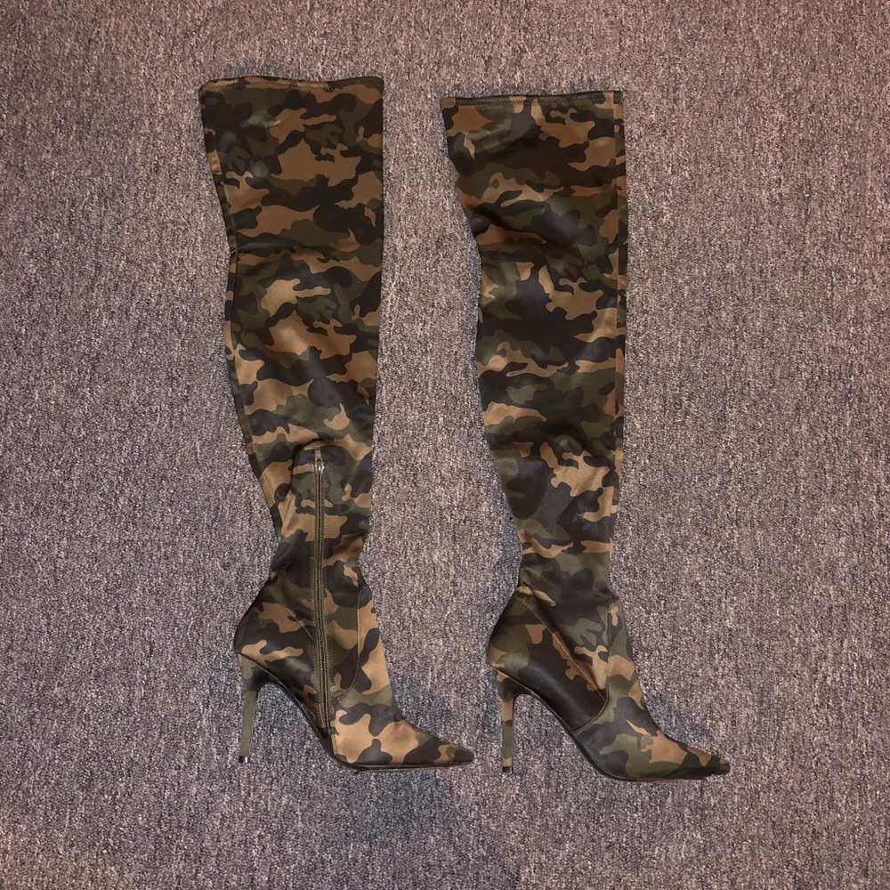 Knee high army heels